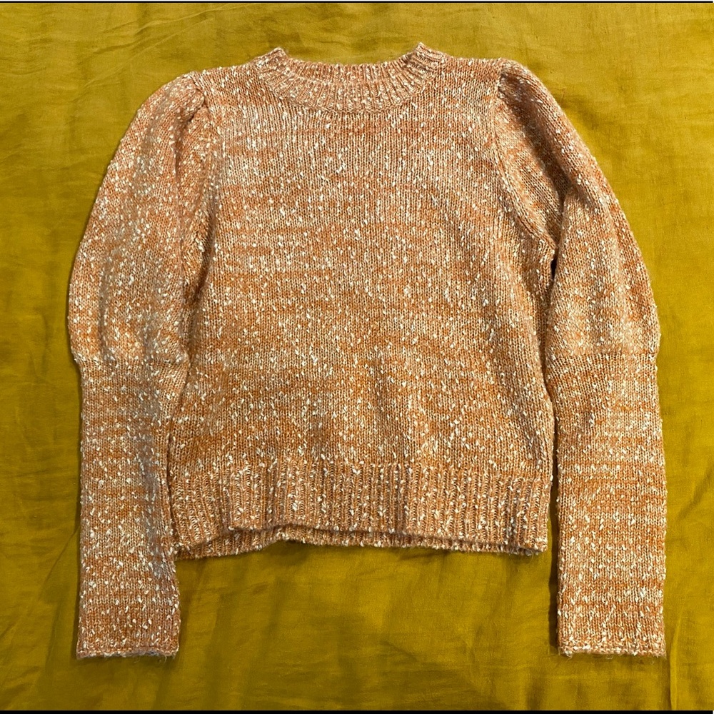 LUSH bell sleeve sweater top (orange/white)